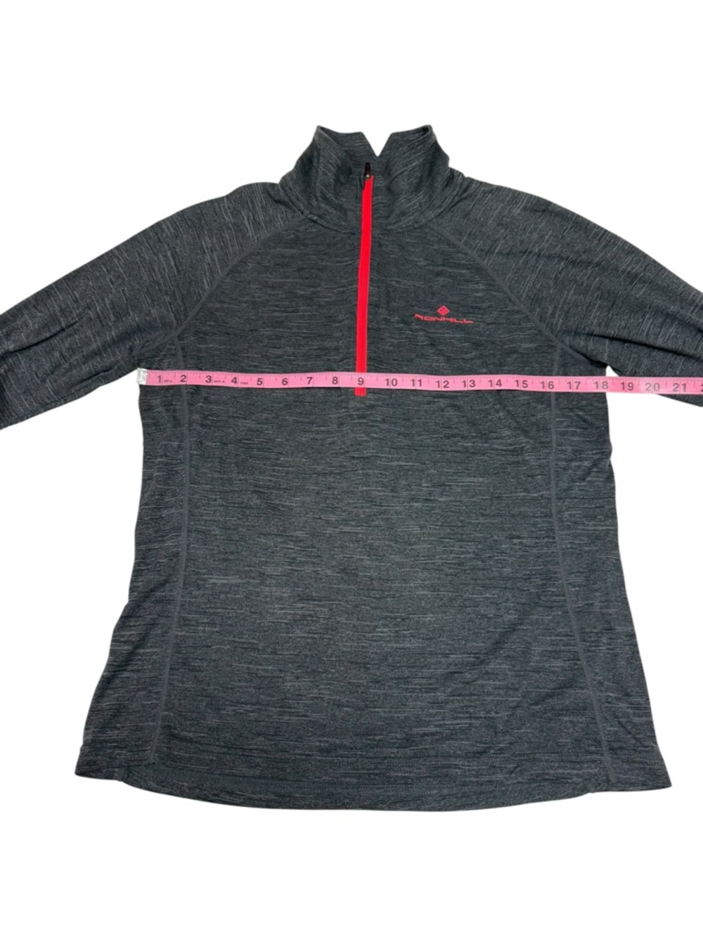 Ronhill Stride Thermal Long Sleeve Running Top Charcoal Marl/Hot Pink - Size Med - Picture 9 of 12